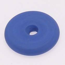 Perle en verre forme maxi palet Ø40mm couleur bleu jean givré (x 1)
