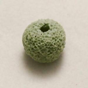 Perle de lave ronde Ø12mm couleur vert pâle (x 1)