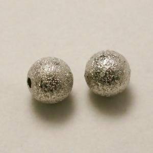 Perles en laiton strass paillette 6mm argentée (x 2)