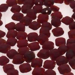 Perles en verre forme petit carré 6x6mm couleur chocolat givré (x 10)