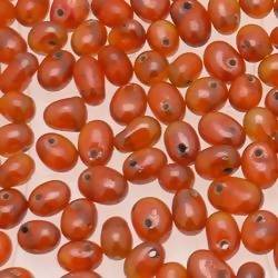 Perles en verre forme de petite goutte Ø5mm couleur orange foncé brillant (x 10)