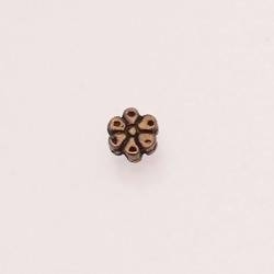 Perle en métal mini fleur 6mm couleur vieil or (x 1)