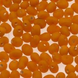 Perles en verre forme de petite goutte Ø5mm couleur jaune foncé givré (x 10)