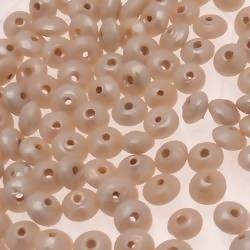 Perles en verre forme soucoupes Ø8mm couleur crème brillant (x 10)