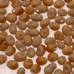 Perles en verre forme de petite goutte Ø5mm couleur marron clair opaque (x 10)