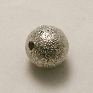 Perles en laiton strass paillette 8mm argentée (x 1)