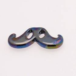 Perle en céramique moustache 20x46mm couleur hématite (x 1)