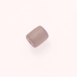 Perle en résine cylindre Ø10mm couleur gris brillant (x 1)