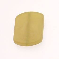 Perle en résine rectangle arrondi 25x30mm couleur vert olive mat (x 1)