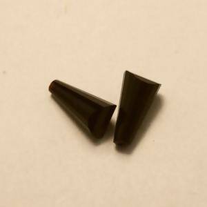 Perles en cristal AAA conique 6x12mm couleur noir opaque (x 2)