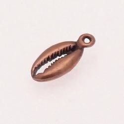 Perle en métal breloque coquillage cauri couleur cuivre (x 1)