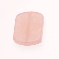 Perle en résine rectangle arrondi 25x30mm couleur rose brillant (x 1)