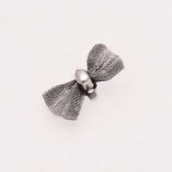 Perle breloque en métal forme noeud papillon 20mm couleur Argent (x 1)