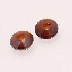 Perles en verre forme soucoupes Ø15mm couleur Ambre brillant (x 2)