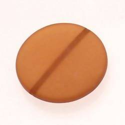 Perle en résine disque Ø40mm couleur marron caramel mat (x 1)