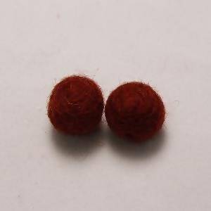 Perles en laine ronde Ø10mm couleur mauve (x 2)