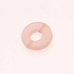 Perle en résine anneau rond Ø20mm couleur rose brillant (x 1)