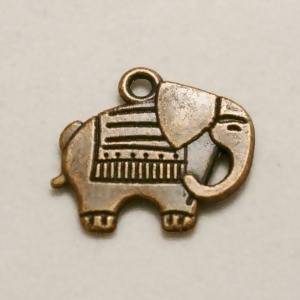 Perle en métal breloque éléphant style égyptien 19x16mm coul. cuivre (x 1)