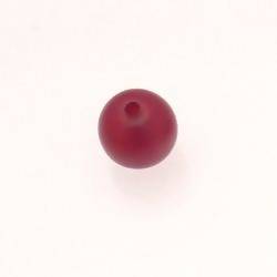 Perle ronde en résine Ø12mm couleur lie de vin brillant (x 1)