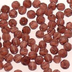 Perles en verre boule à facettes Ø4mm couleur lilas (x 8)