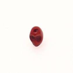 Perle résine forme crâne 11mm couleur rouge (x 1)