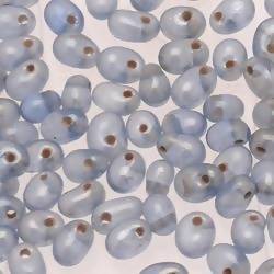 Perles en verre forme de petite goutte Ø5mm couleur bleu pâle brillant (x 10)
