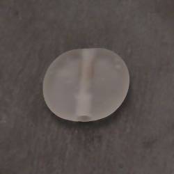 Perle en verre ronde plate 30mm couleur transparent givré (x 1)