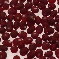 Perles en verre forme de petite goutte Ø5mm couleur rubis givré (x 10)