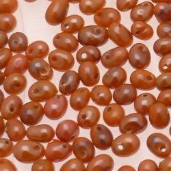 Perles en verre forme de petite goutte Ø5mm couleur orange brillant (x 10)