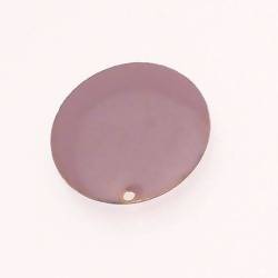 Pastille en métal Ø20mm couverte d'une résine couleur vieux rose (x 1)
