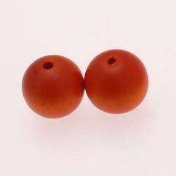 Perles en Bois rondes Ø15mm couleur Orange (x 2)