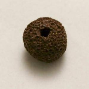 Perle de lave ronde Ø12mm couleur marron foncé (x 1)