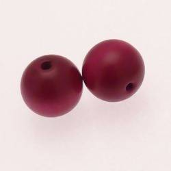 Perles en Bois rondes Ø15mm couleur Fushia (x 2)
