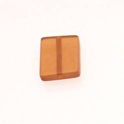 Perle en résine carré 18x18mm couleur marron caramel brillant (x 1)