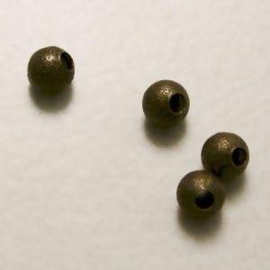 Perles en laiton strass paillette 4mm couleur vieil or (x 4)