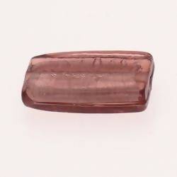 Perle en verre forme maxi rectangle argent 34x18mm couleur vieux rose / amarante (x 1)