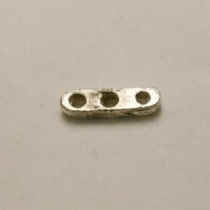 Perle métal de Séparation 3 Trous 19x4mm couleur argent (x 2)
