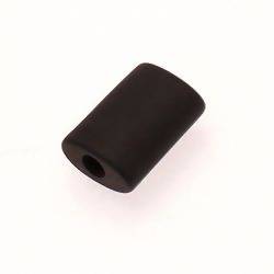 Perle résine forme cylindre aplati 14x18mm couleur noir mat (x 1)