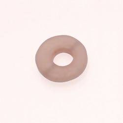Perle en résine anneau rond Ø20mm couleur gris mat (x 1)