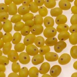 Perles en verre forme de petite goutte Ø5mm couleur jaune opaque (x 10)