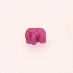 Perle résine forme éléphant rose fushia 10x12mm (x 1)