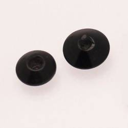 Perles en verre forme soucoupes Ø15mm couleur Noir opaque (x 2)