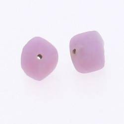 Perle en verre forme cube 10x10mm couleur rose givré (x 2)