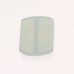 Perle en résine rectangle arrondi 25x30mm couleur vert d'eau mat (x 1)