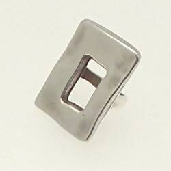 Accessoire en métal forme rectangle pour bracelets en cuir (x 1)