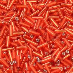 Perles de Rocaille 2mm tube brillante rouge (x 20g)