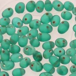 Perles en verre forme de petite goutte Ø5mm couleur vert d'eau transparent (x 10)