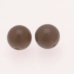 Perle en verre ronde Ø14mm couleur gris opaque (x 2)