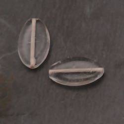 Perle en verre ovale plat 30mm couleur transparent (x 2)