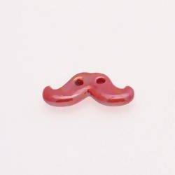 Perle en céramique moustache 16x32mm couleur rouge (x 1)